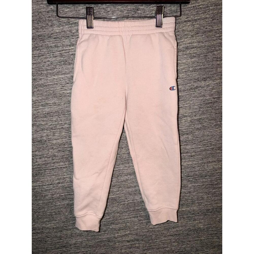 Champion Toddler Girls Pink Fleece Joggers Sweatpants Size 4T Elastic Waist Logo
